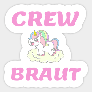 Bachelorette Party Shirt Unicorn Crew Bride Sticker